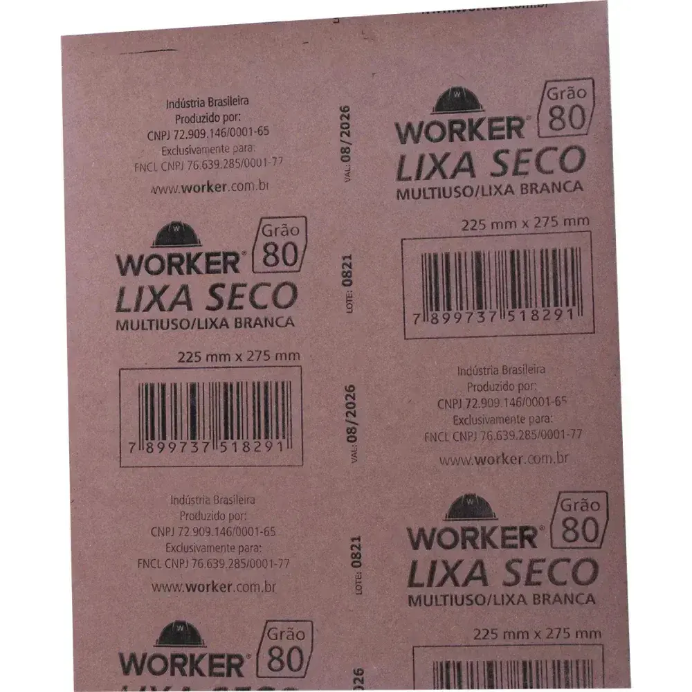 Lixa seco GR80 225MM x 275MM Worker — fotografia 9