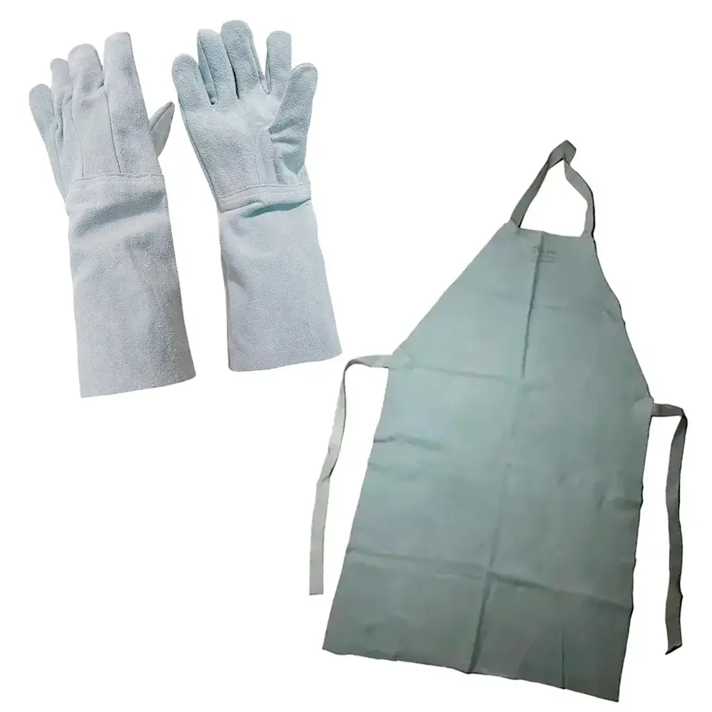 Avental com Emenda e Luva Punho 20 cm Longa de Raspa