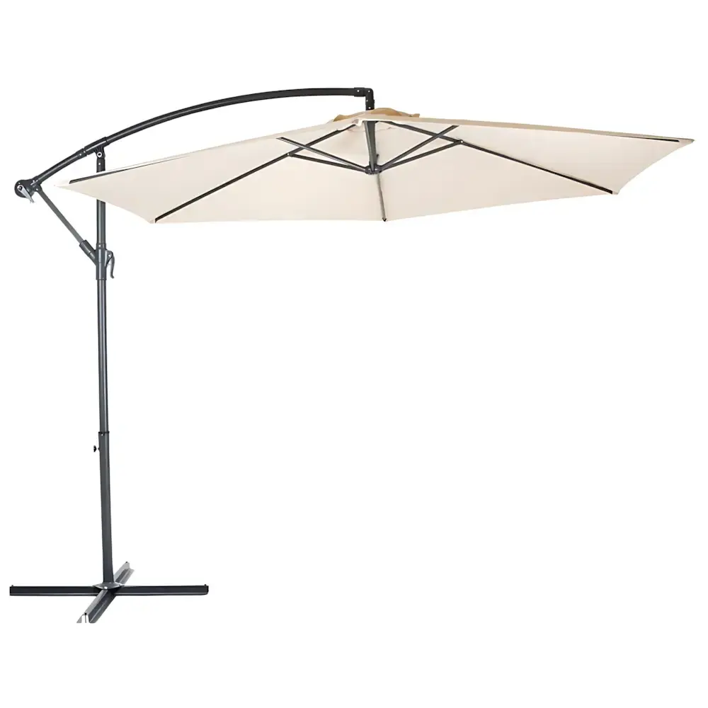 Ombrelone suspenso bora bora bege 3 metros com base Mor