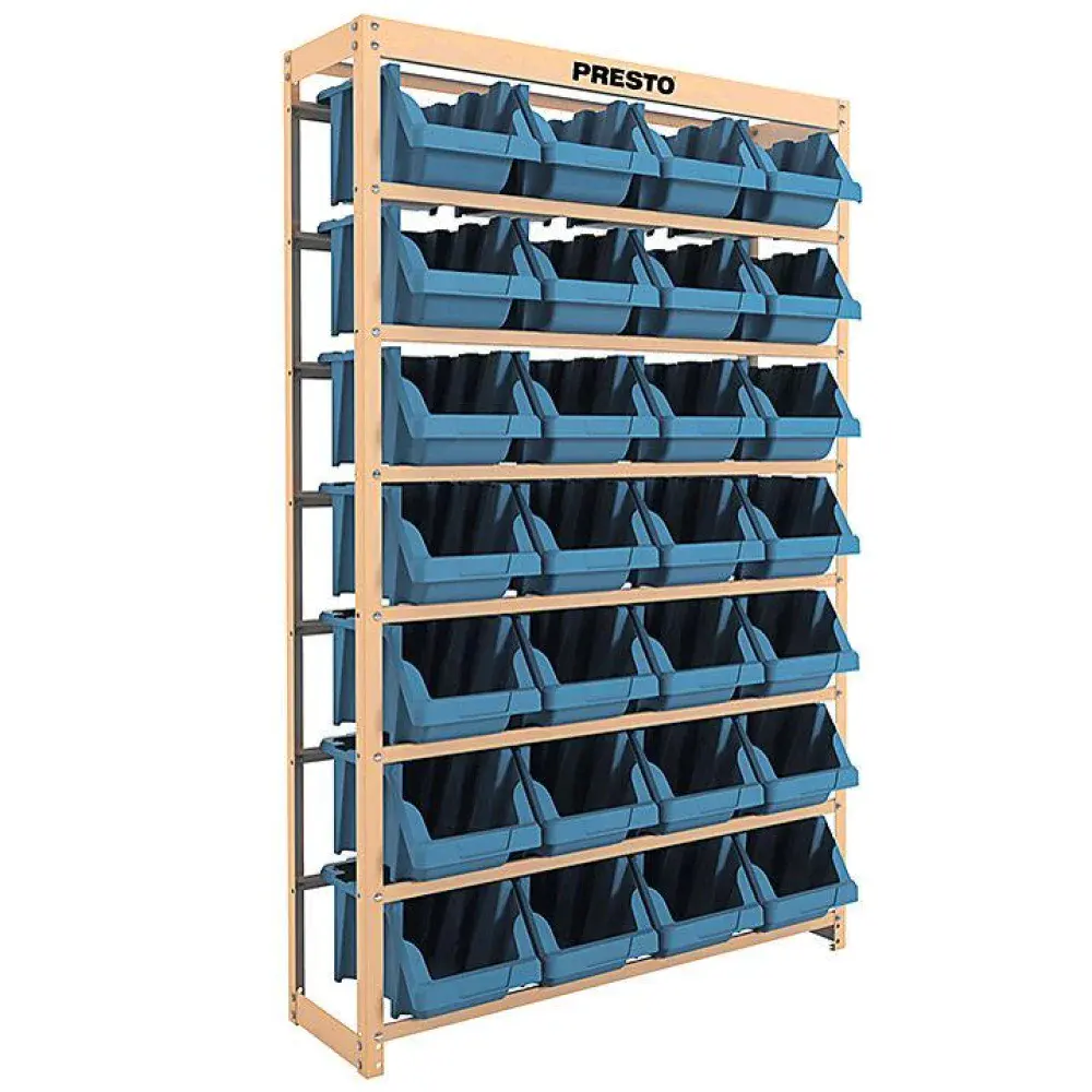 Estante gaveteiro 28 gav N7 azul kit Presto 43014