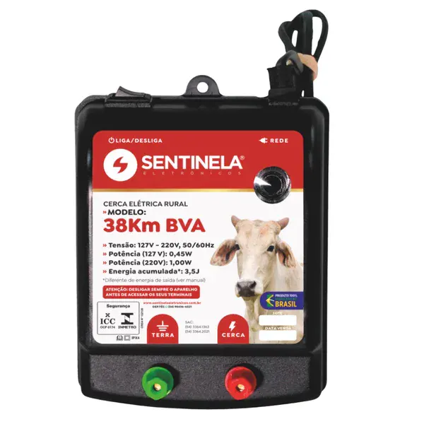 Eletrificador de cerca modelo 38K biv automático Sentinela — fotografia 3