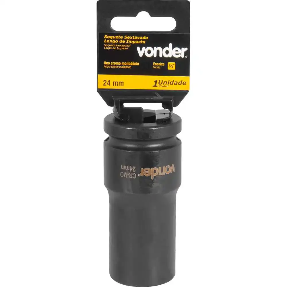 Soquete sextavado longo de impacto 24MM 3/4POL Vonder — fotografia 3