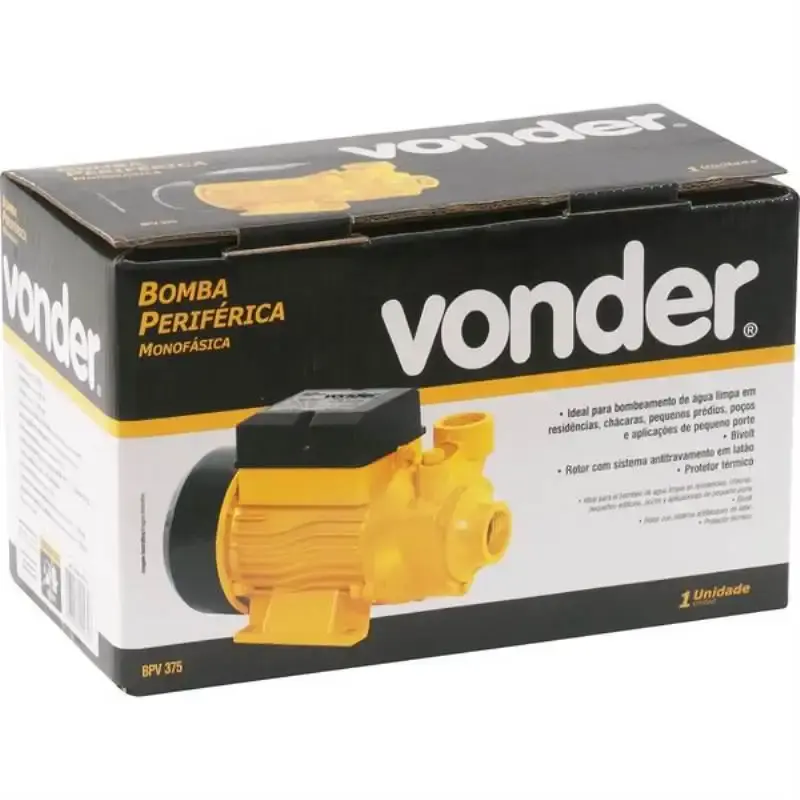Bomba d`água periférica 0,5 CV bivolt BPV 375 Vonder — fotografia 5