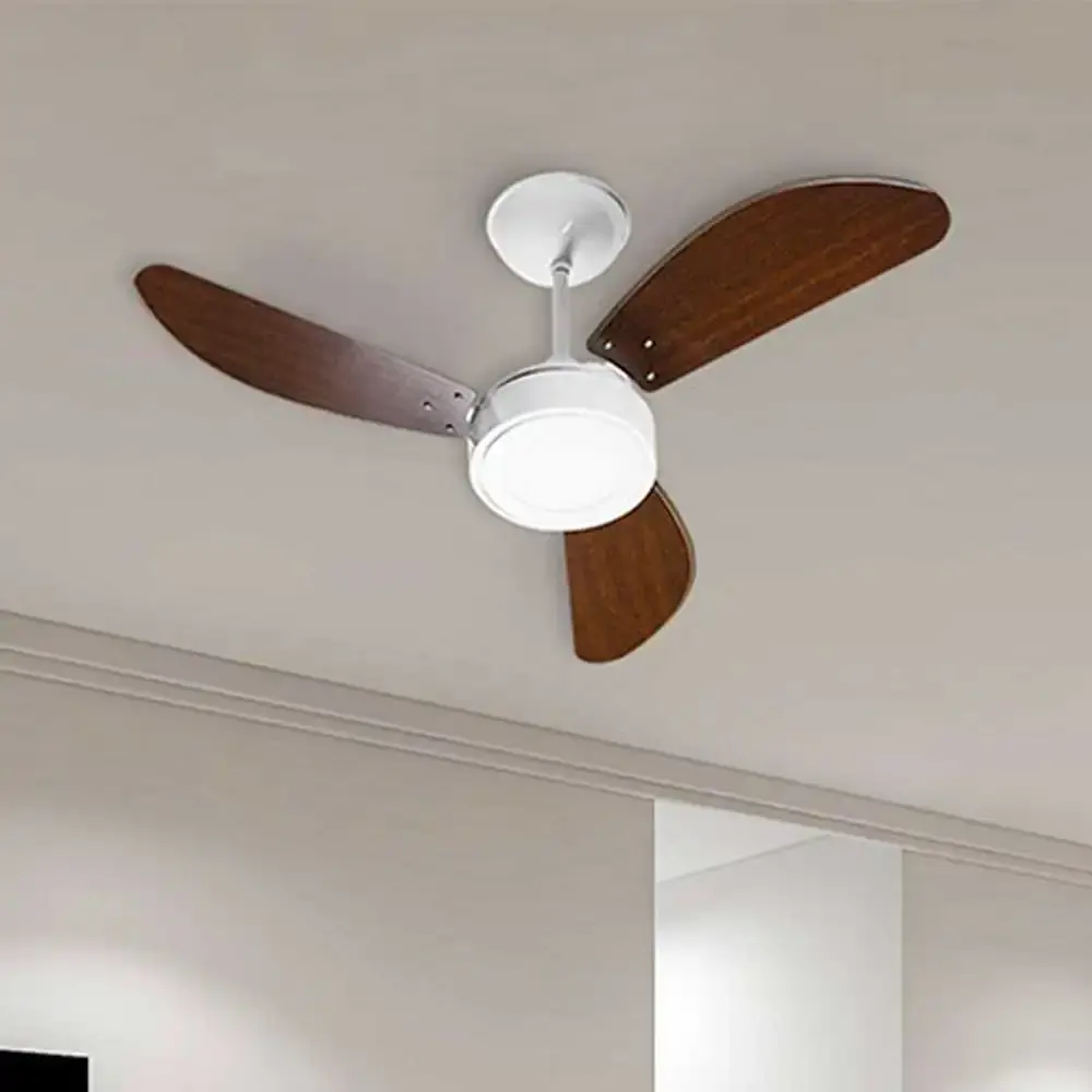 Ventilador de teto new ligth LED 130W 3 pás branco | tabaco Venti-delta 220 V — fotografia 2