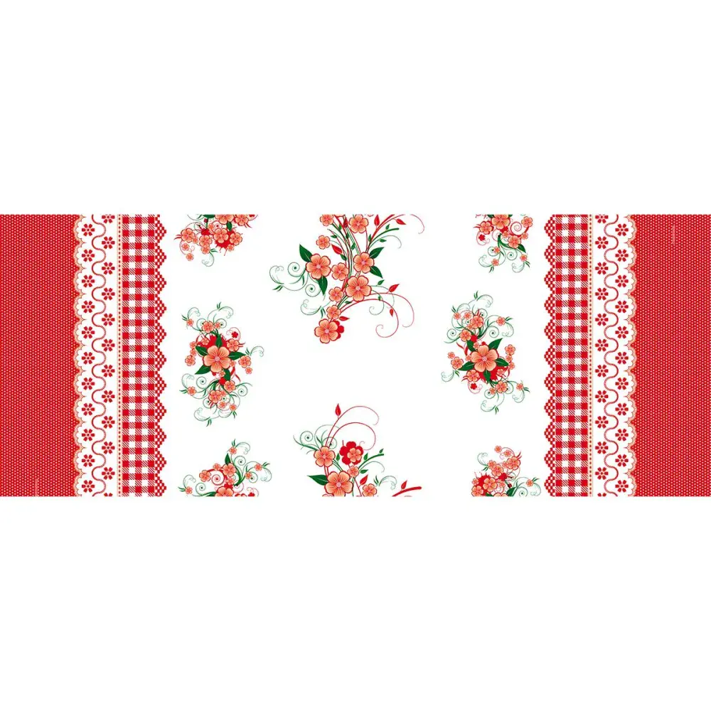 Toalha térmica floral vermelha 1,40X30M Decoramais