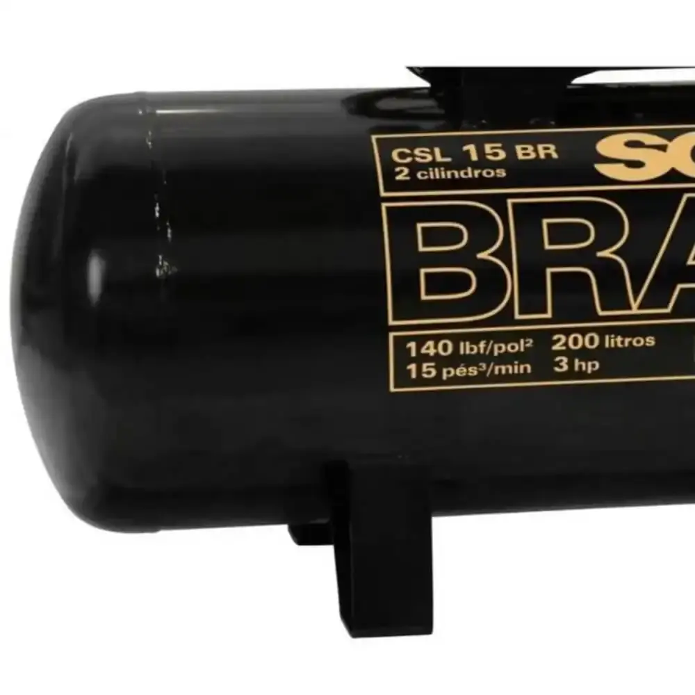Compressor de ar 3,0 HP 15 pés 200 litros mono 110/220V bravo CSL 15 BR/200 Schulz — fotografia 3