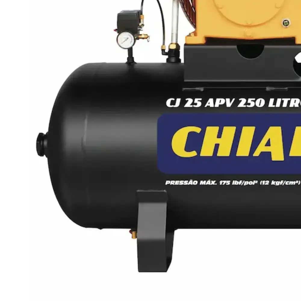 Compressor industrial 25 pés 5HP 250L trifásico 696 Chiaperini — fotografia 5