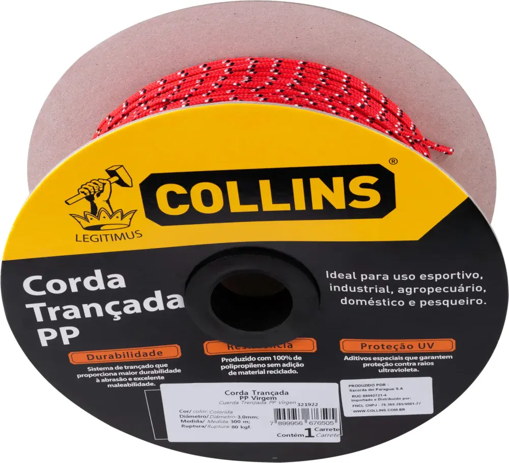 Corda trancada modelo pp 3,0MM color 300M Collins — fotografia 6