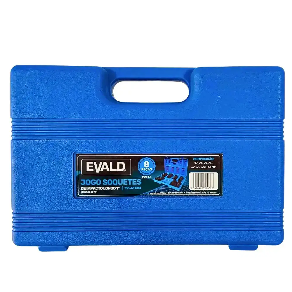 Jogo soquetes longos de impacto 1 POL de 19 a 41 MM kit 8 peças EVSLI-8 Evald — fotografia 5