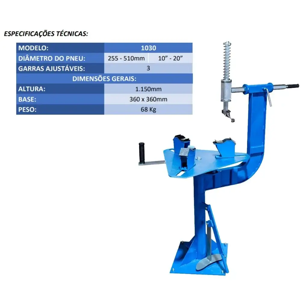 Máquina desmontadora e montadora de pneus 10 POL a 20 POL manual Bremen — fotografia 4