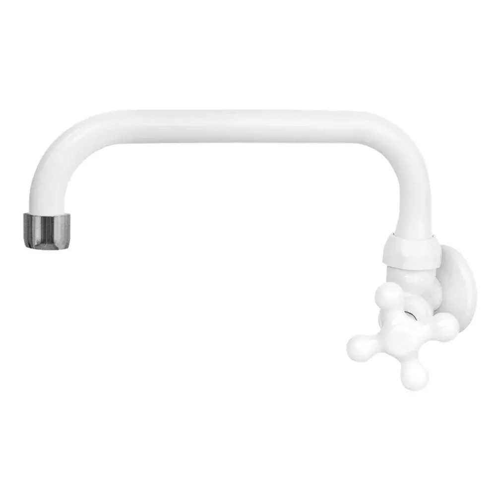 Torneira bica móvel parede horizontal marujá branca Viqua