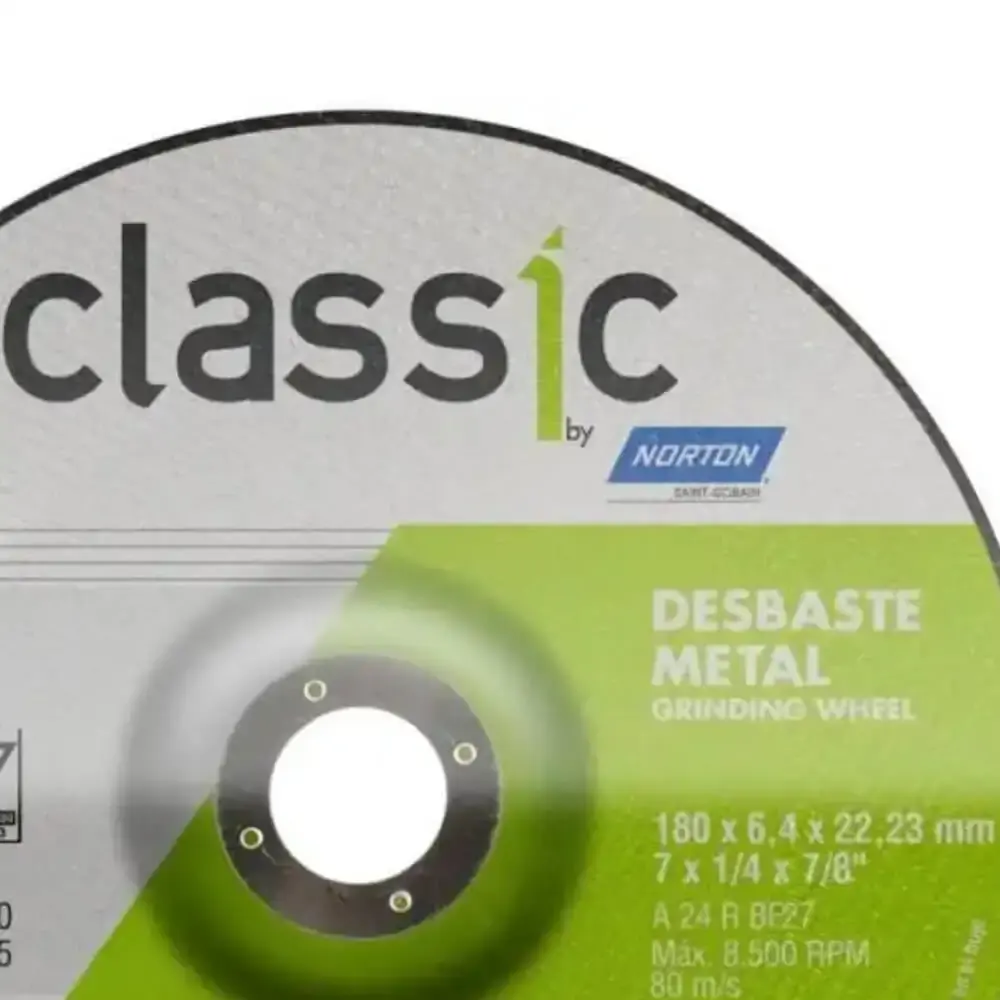 Disco de Desbaste Metal 7 Pol x 6,4 mm Furo 7/8 Pol Tipo 27 NORTON — fotografia 4
