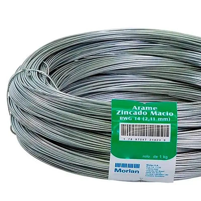 Arame galvanizado 2.11 MM 1 KG com 37 metros BWG 14 Morlan — fotografia 2