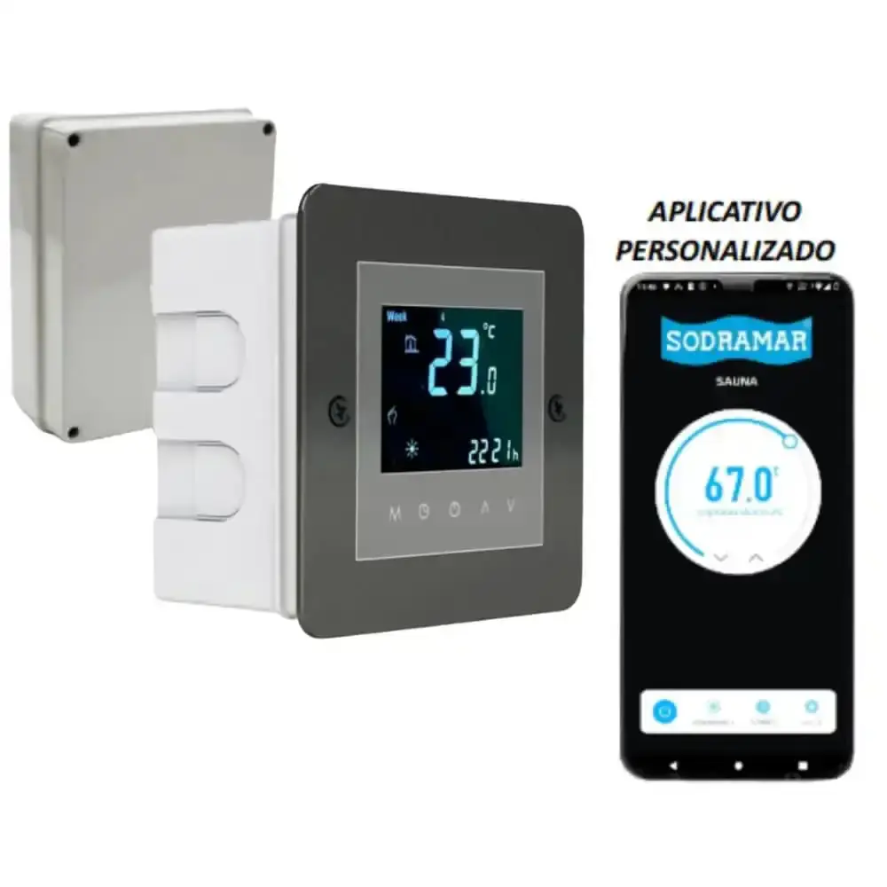Sauna a vapor steam inox 18KW trifásica comando touch wifi 18KW steam inox 220V Sodramar — fotografia 4