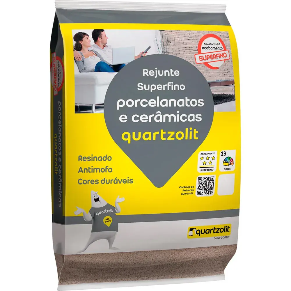Rejunte para porcelanatos e cerâmicas cinza platina 5KG Quartzolit