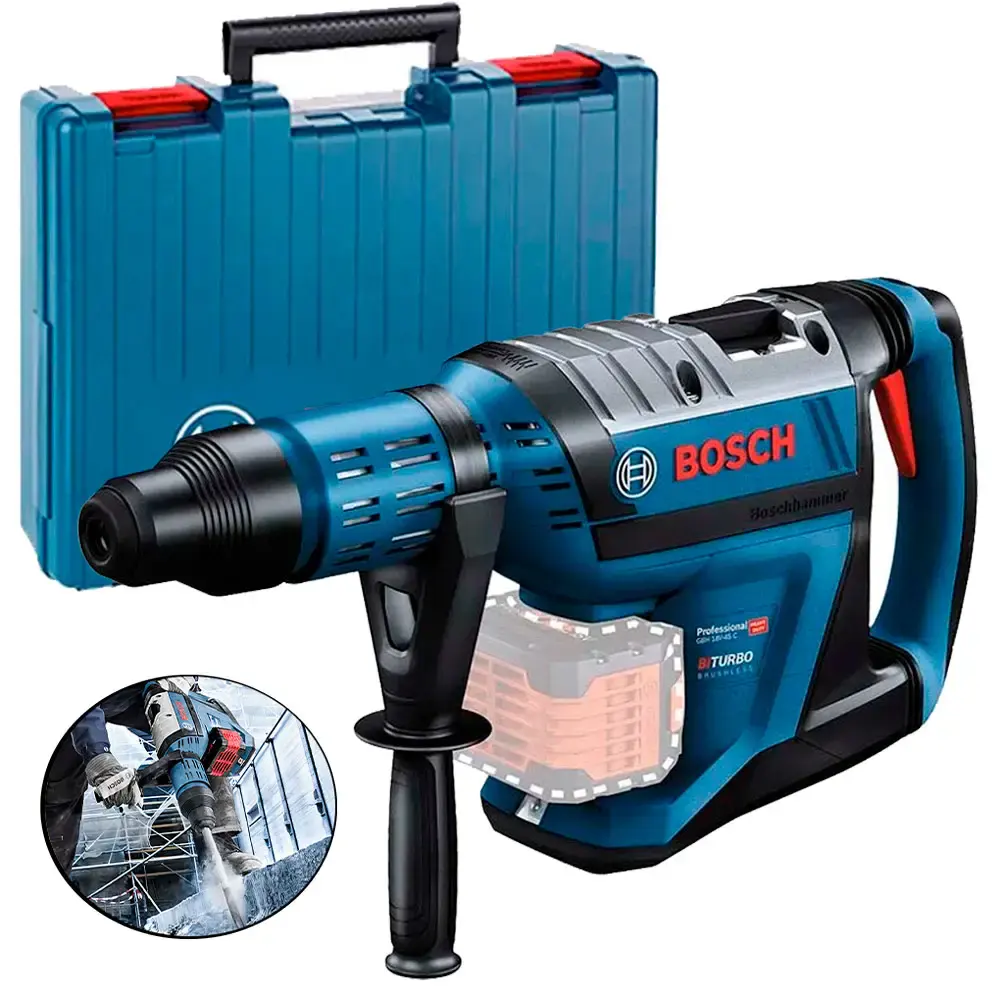 Martelete à bateria sds-max 18V biturbo brushless sem bateria e sem carregador GBH 18V-45C Bosch — fotografia de referência