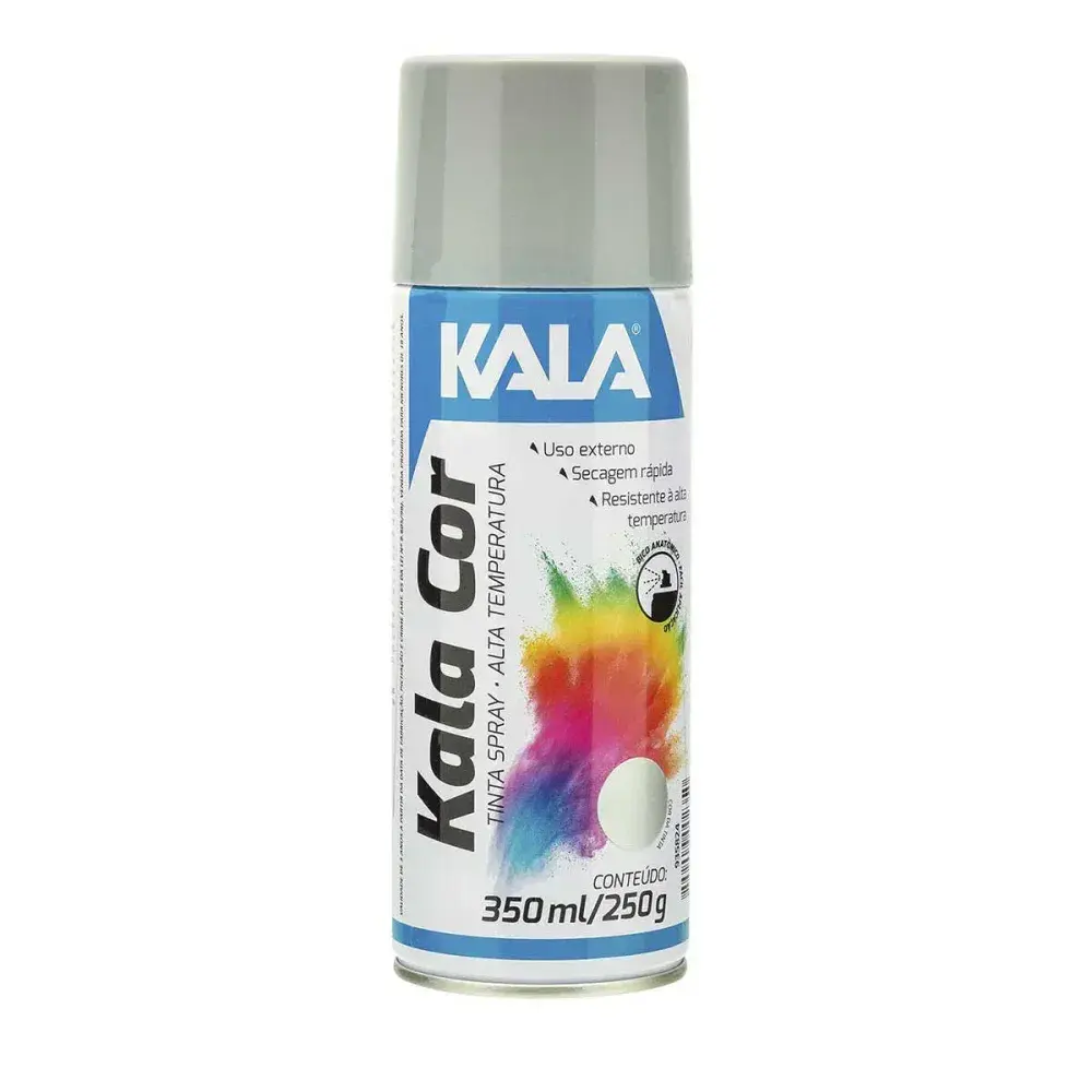 Tinta spray alta temperatura alumínio 350ML Kala — fotografia 2
