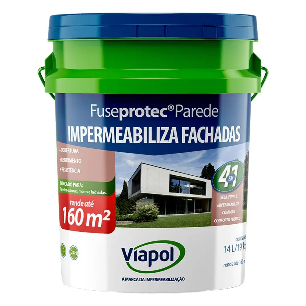 Impermeabilizante de fachadas fuseprotec 14L Viapol