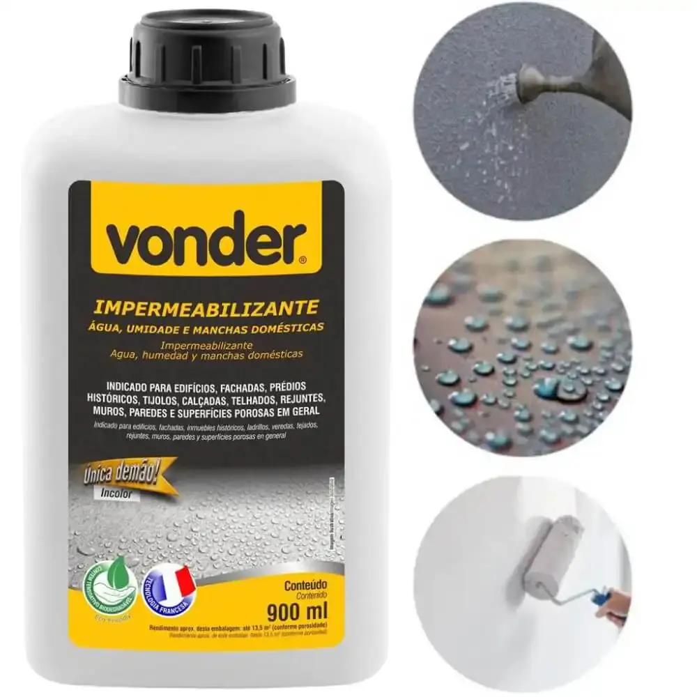 Impermeabilizante contra água. umidade e manchas naturais 900 ML Vonder — fotografia 3