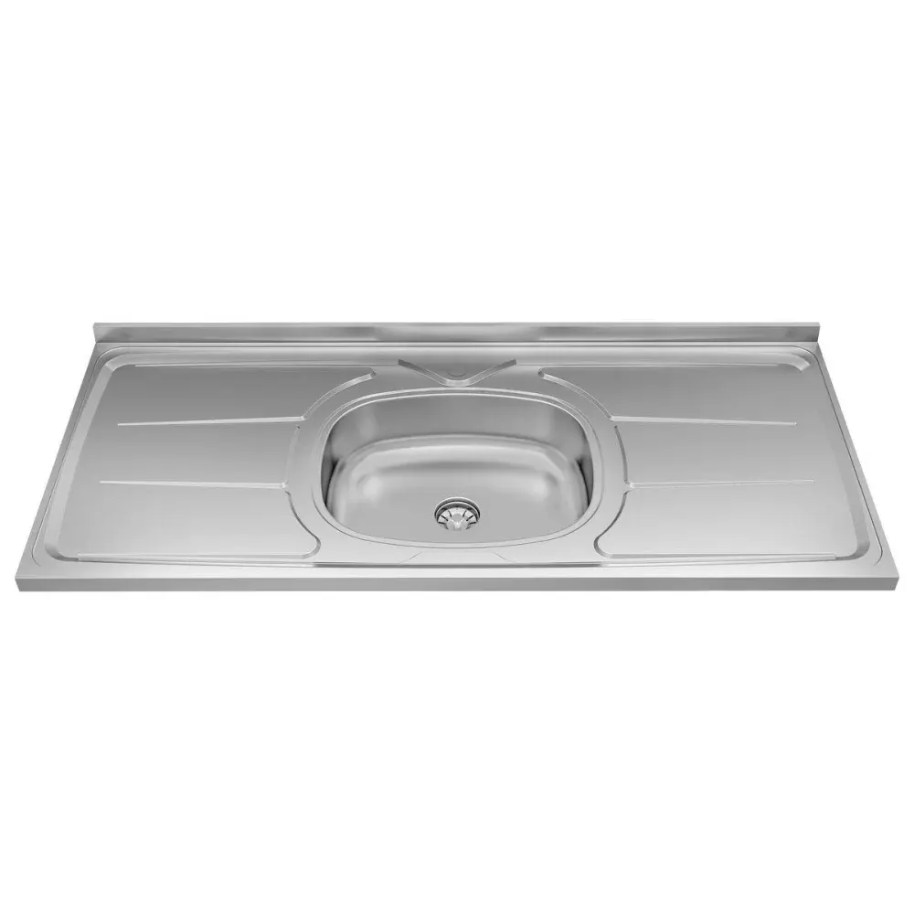 Pia bali concreto de inox sem válvula 1,20X0,53M da ghel plus