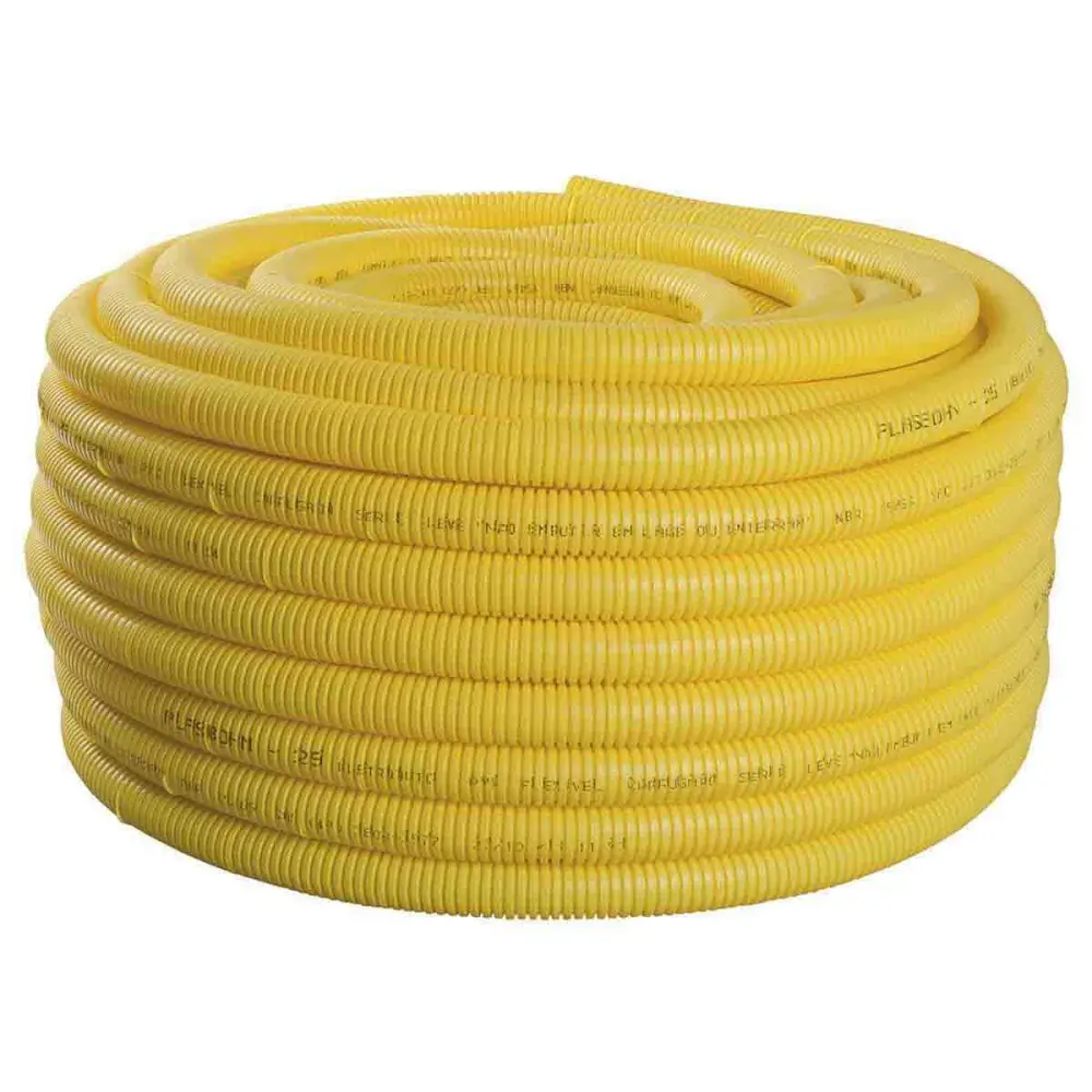 Eletroduto corrugado 20MM em pvc amarelo 50M Liege — fotografia de referência