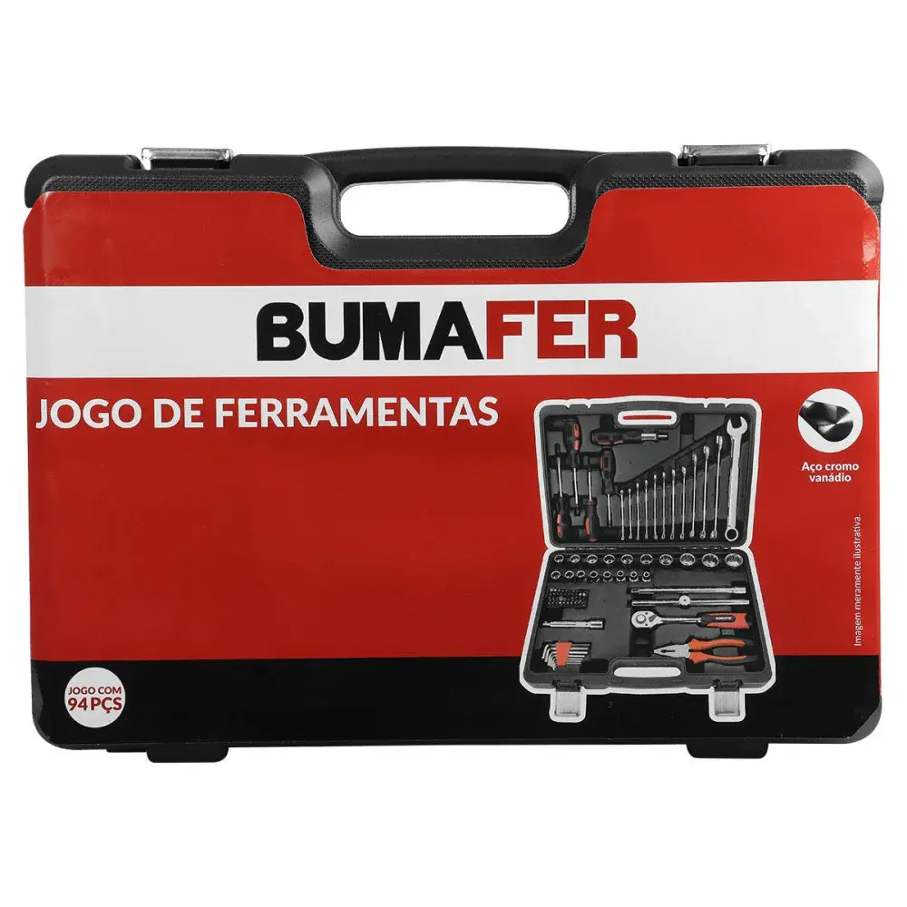 Jogo de ferramentas modelo 94 peç cromo vanádio Bumafer — fotografia 5