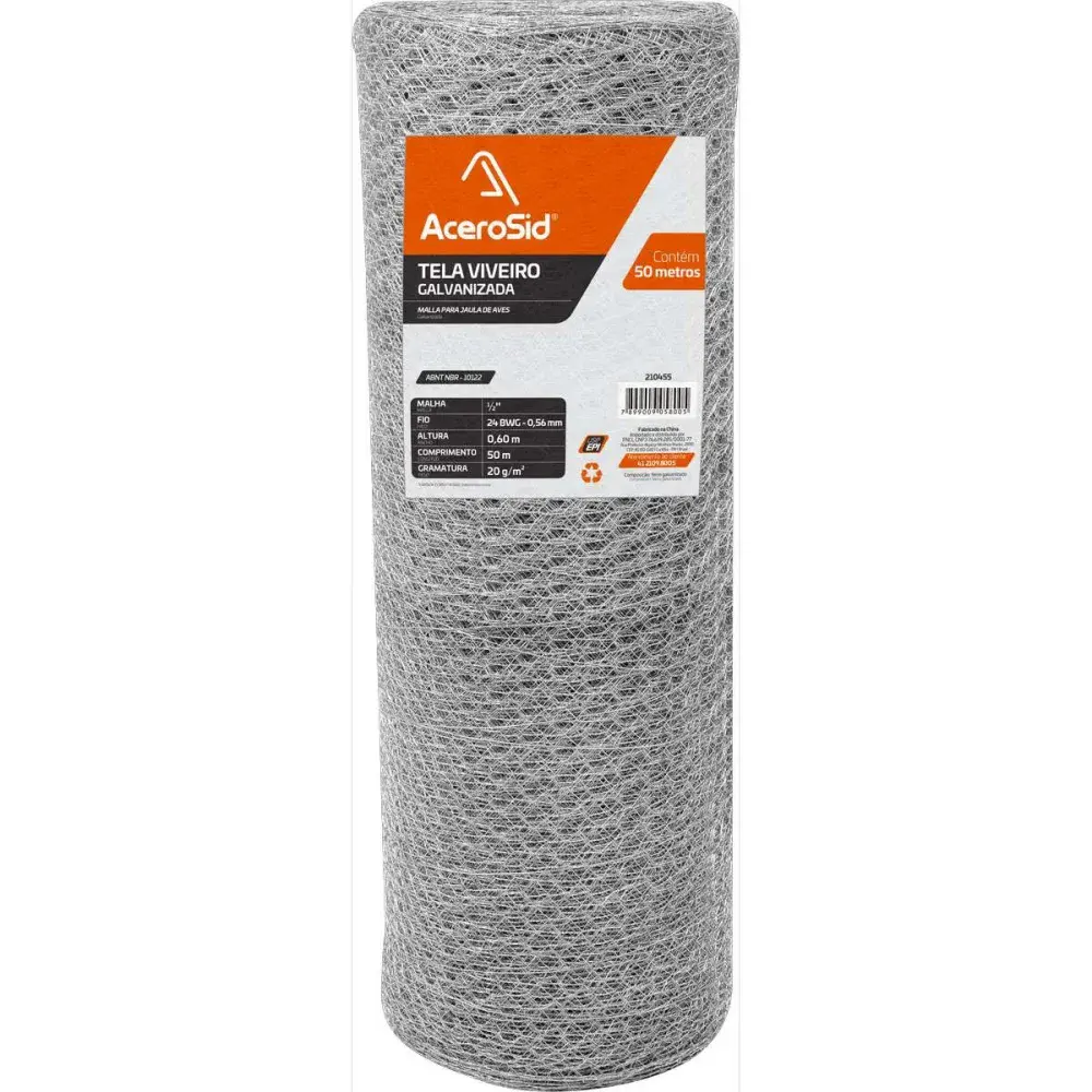 Tela viveiro galvanizada 1/2 1,20X50M Acerosid — fotografia de referência