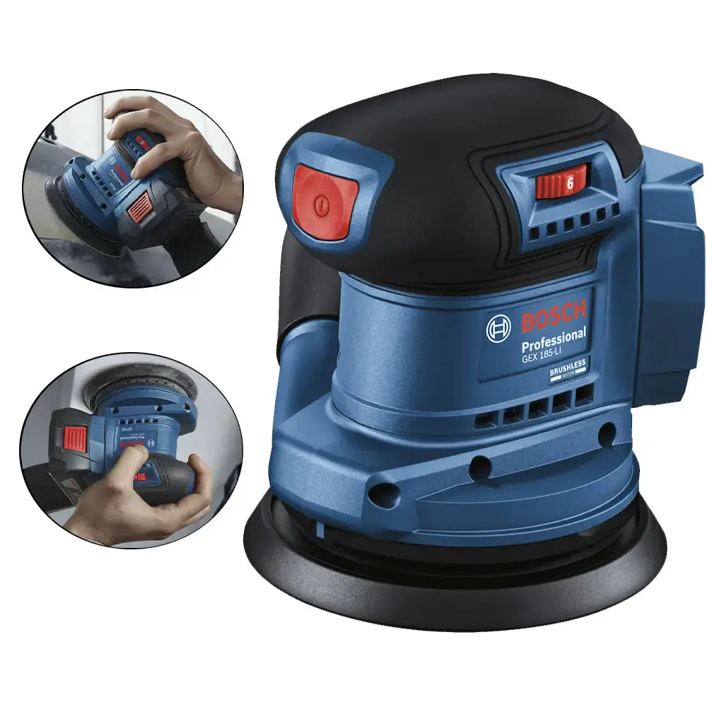 Lixadeira roto orbital à bateria 18V GEX 185-LI sem bateria e sem carregador Bosch