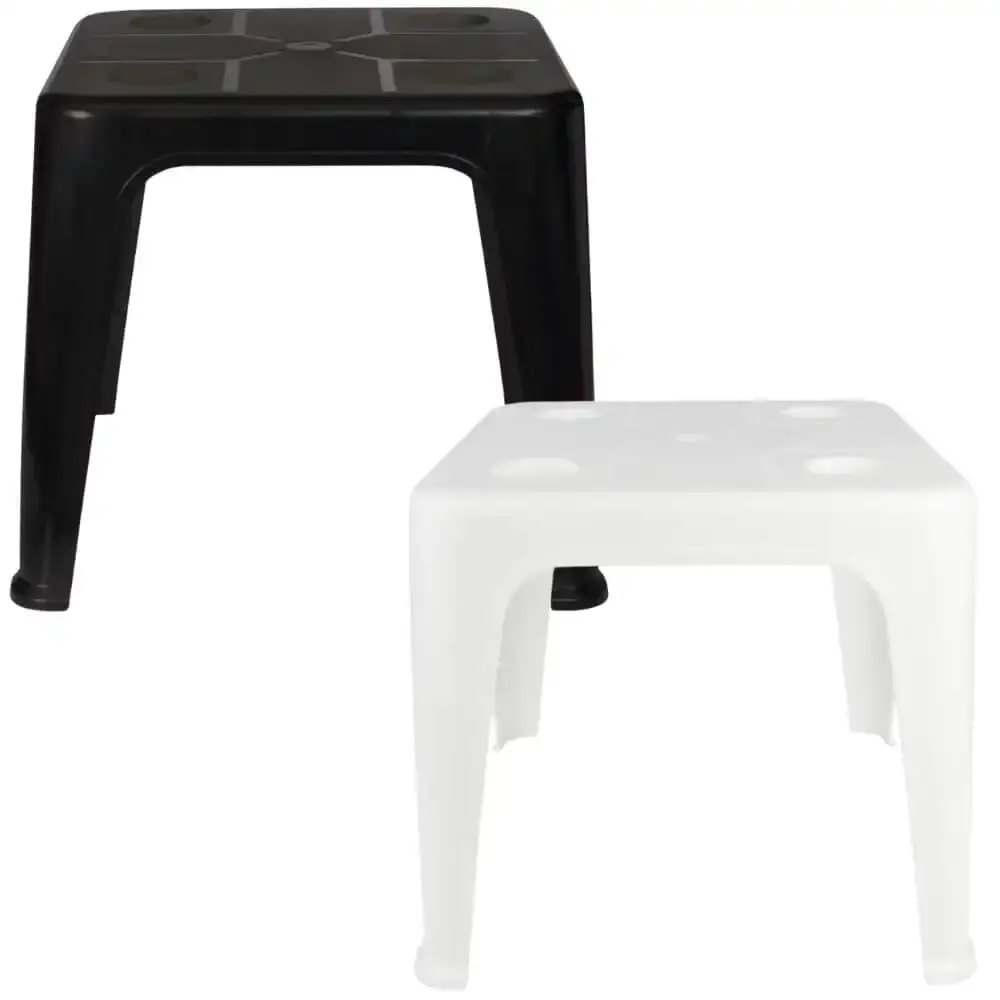 Mesa Plástica de Apoio com Porta-Copos 43 x 51 cm Várias Cores MOR Branco — fotografia 5