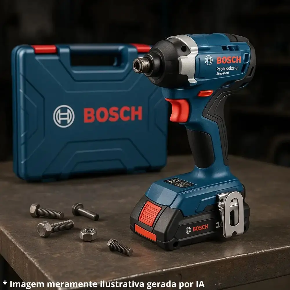 Chave de impacto 215NM bateria 18V com 2 baterias e maleta GDR 18V-215 Bosch — fotografia 7