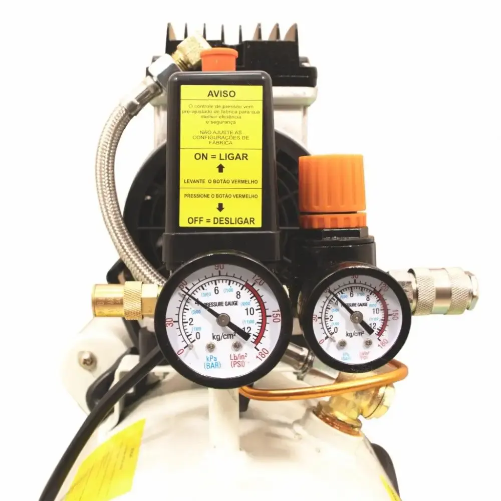 Compressor de ar odontológico silencioso 220V 8 pés 24 litros 82009 Vulcan — fotografia 4