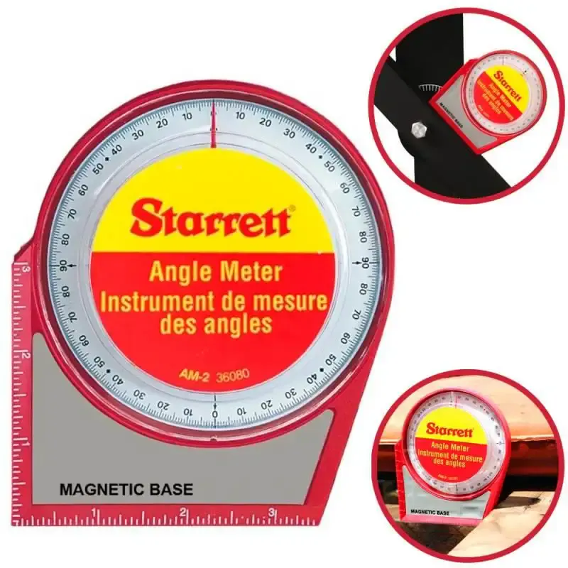 Medidor de ângulo 0 à 90 graus com base magnética AM-2 Starrett — fotografia de referência