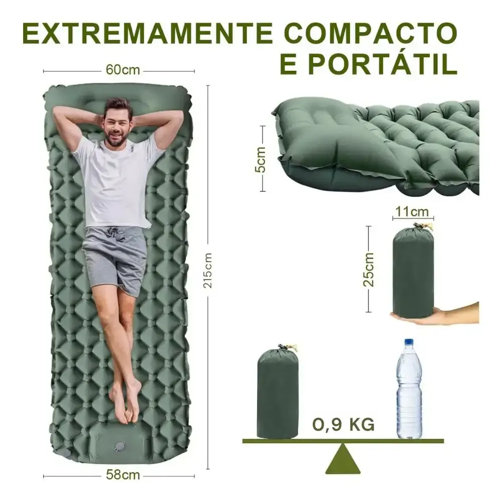 Colchão inflável automático trekking solteiro em nylon 215X58X6 CM Zelt — fotografia 8
