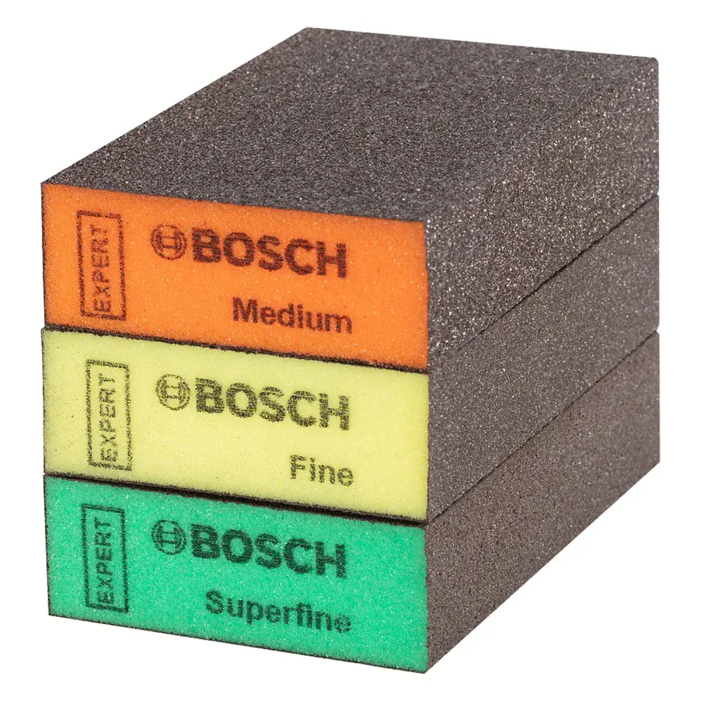 Kit 3 esponjas abrasivas m,f,sf best for flat + edge Bosch — fotografia 6
