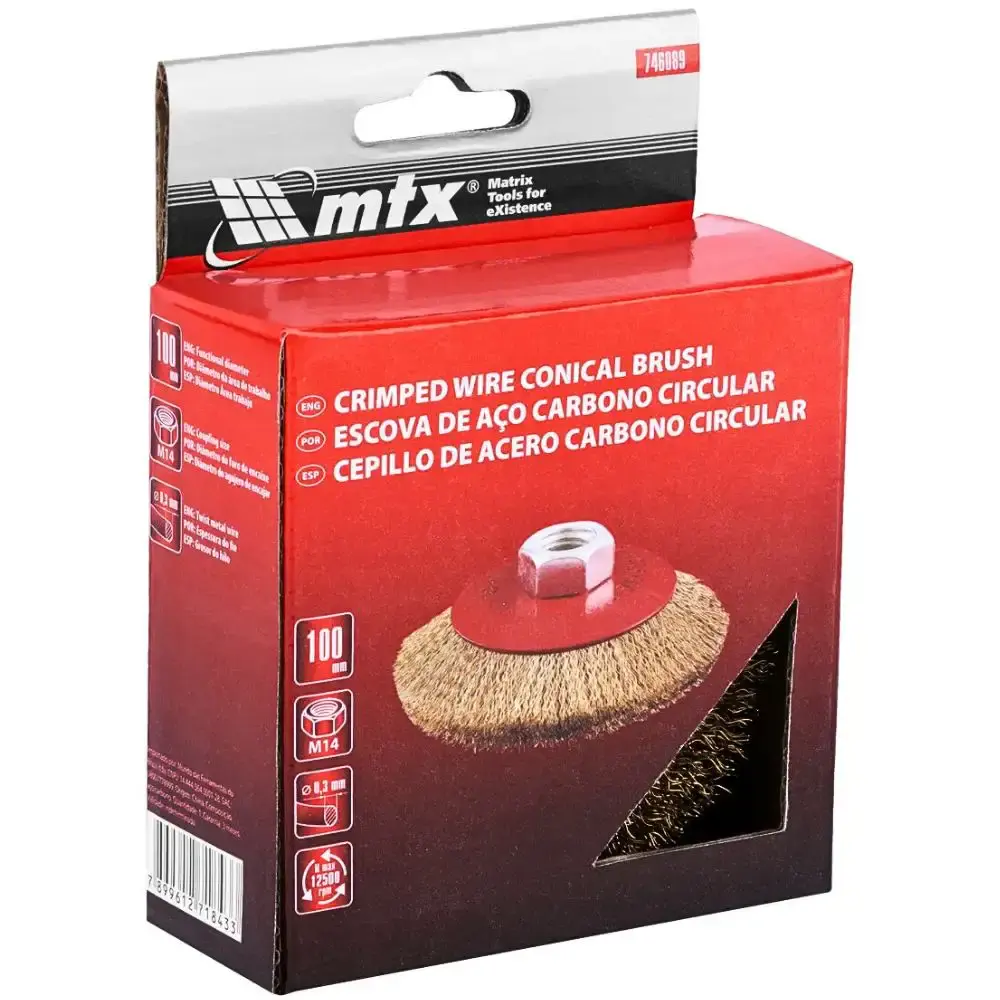 Escova de aço circular 100MM M14 4POL 746089 MTX — fotografia 5