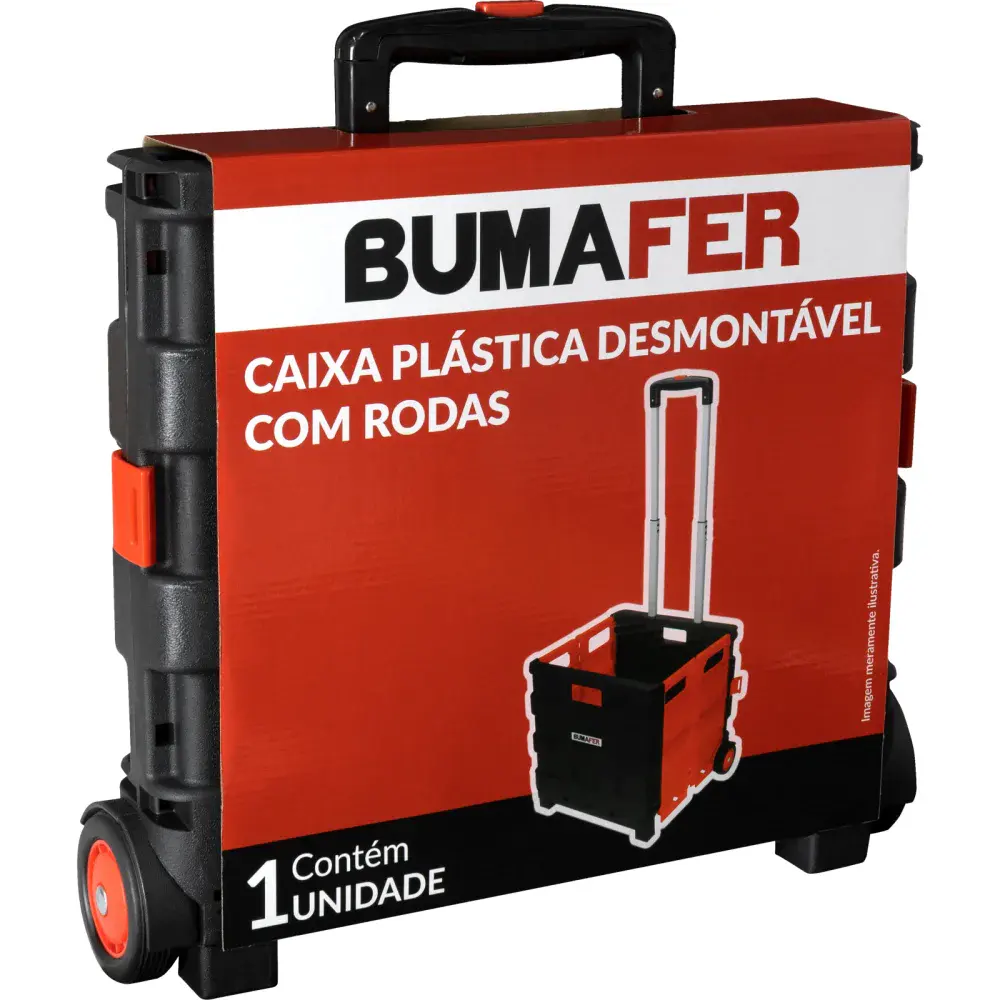 Caixa plástica desmontável com rodas modelo carrinho bumaer Bumafer — fotografia 5