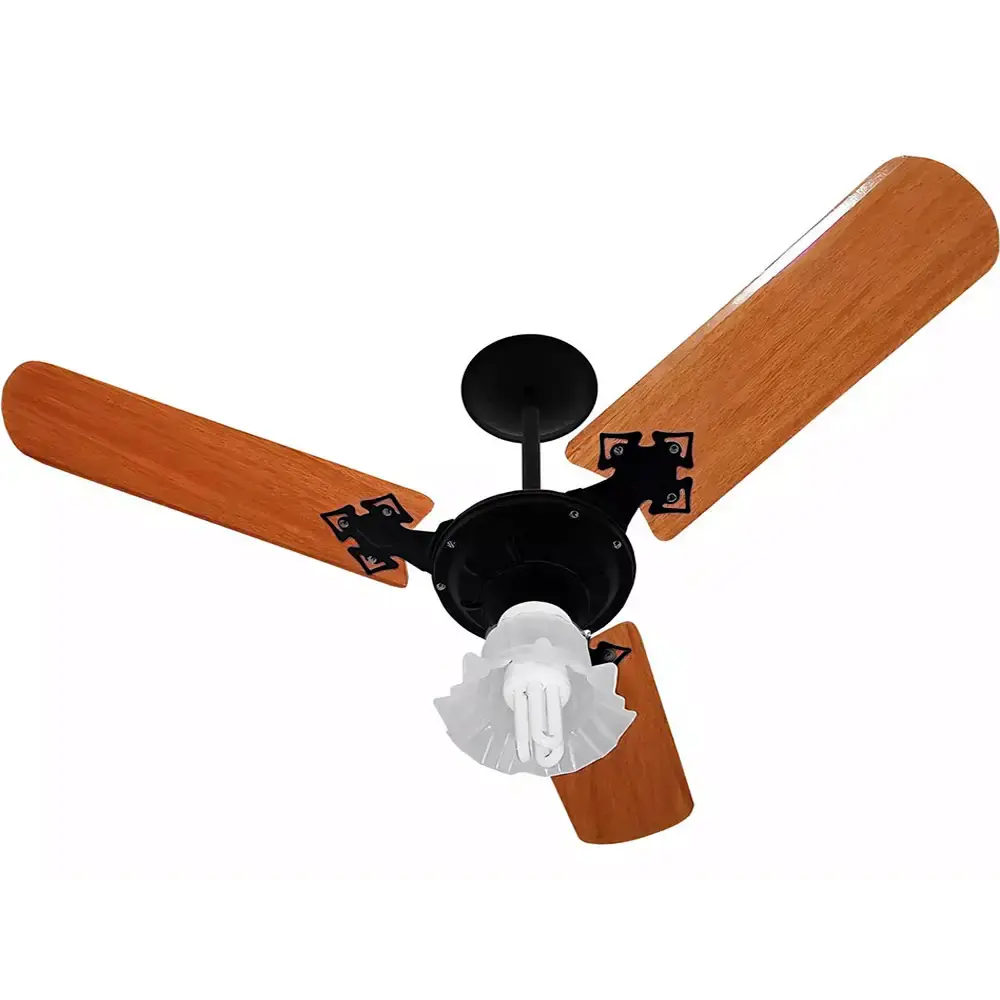 Ventilador de teto 3 pás 130W com lustre várias cores Venti-delta 220 V Branco — fotografia 6