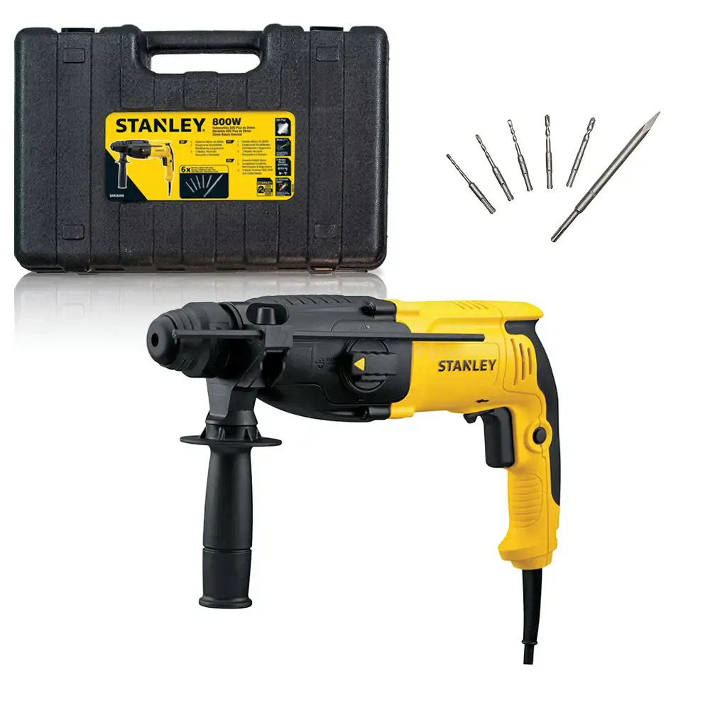 Martelete sds-plus 800W 2,4 KG 26 MM com kit 5 brocas e 1 ponteiro SHR263KA Stanley 220 V — fotografia 2