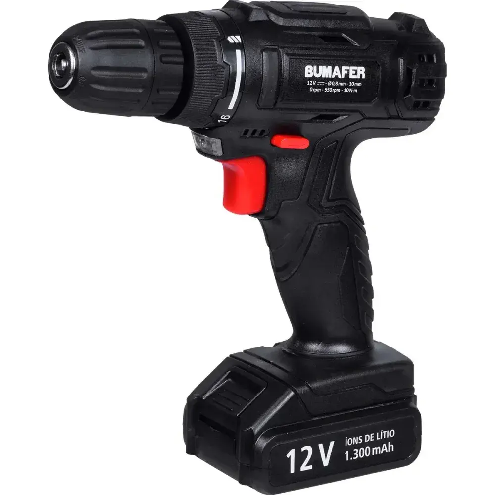 Parafusadeira furadeira bivolt 12V 55 peç Bumafer — fotografia 9