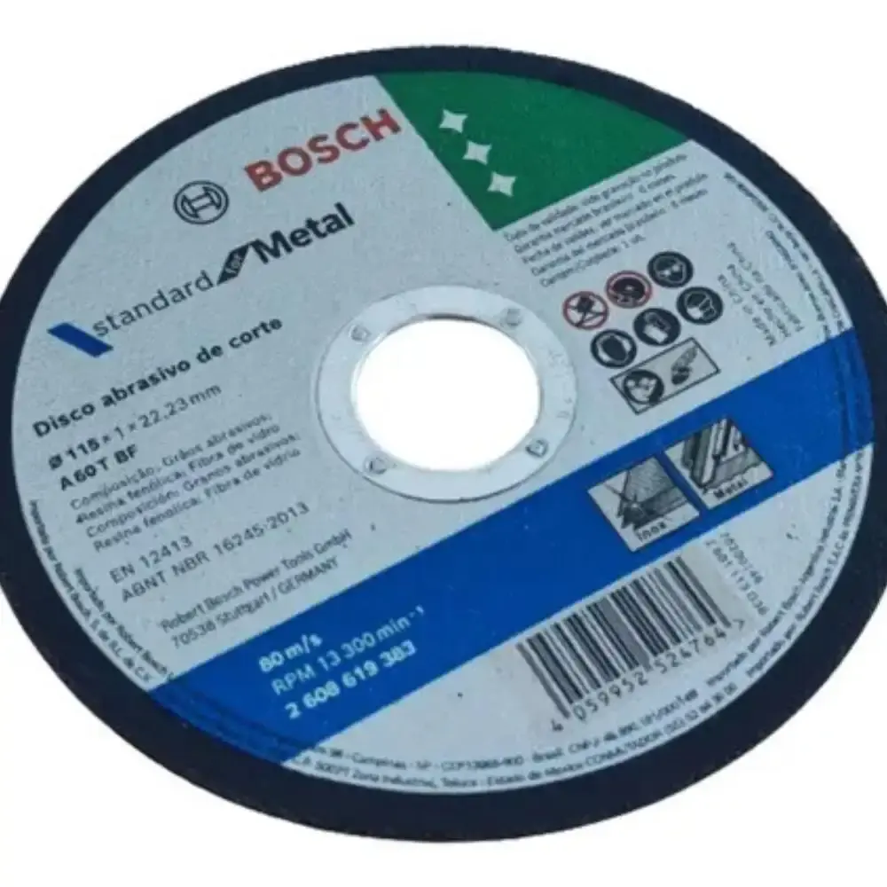 Disco de corte 4.5 polegadas para aço inox kit com 10 peças Bosch — fotografia 2