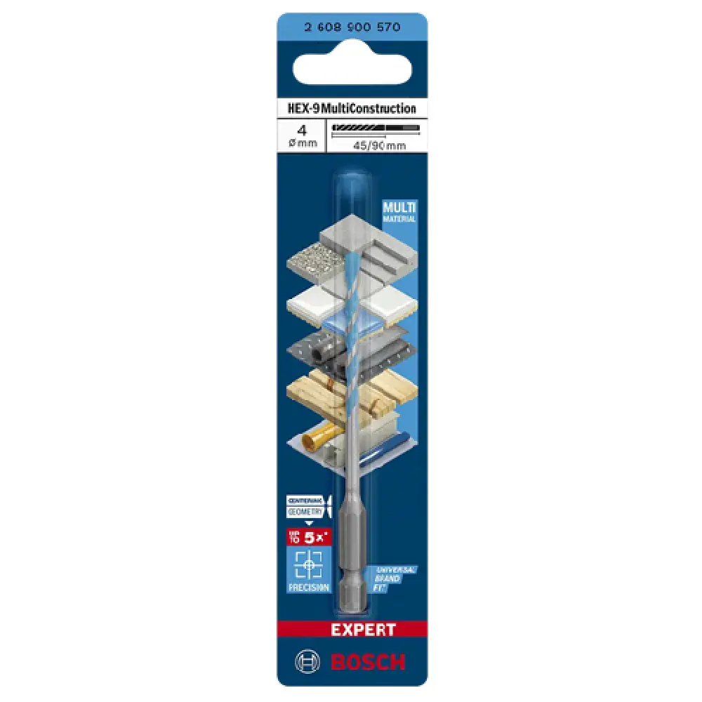 Broca HEX-9 4X45X90 multiconstruction Bosch — fotografia 3