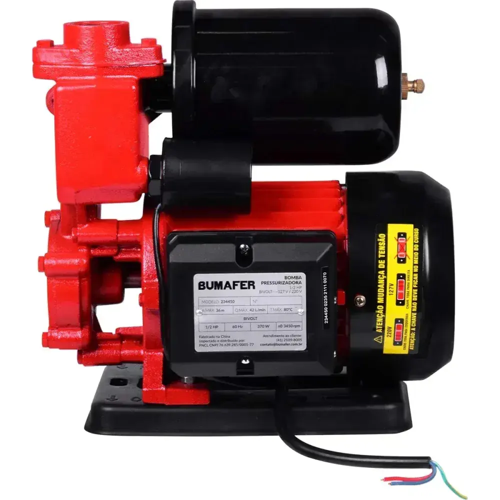 Pressurizador de água 3450RPM 370W bivolt Bumafer — fotografia 7