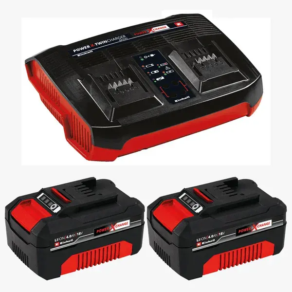 Kit carregador duplo + 2 bat. de 4.0AH bivolt PXC-18V - Einhell