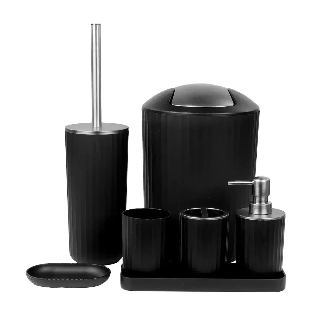 Kit acessórios para banheiro 7 peç preta Kala — fotografia 10