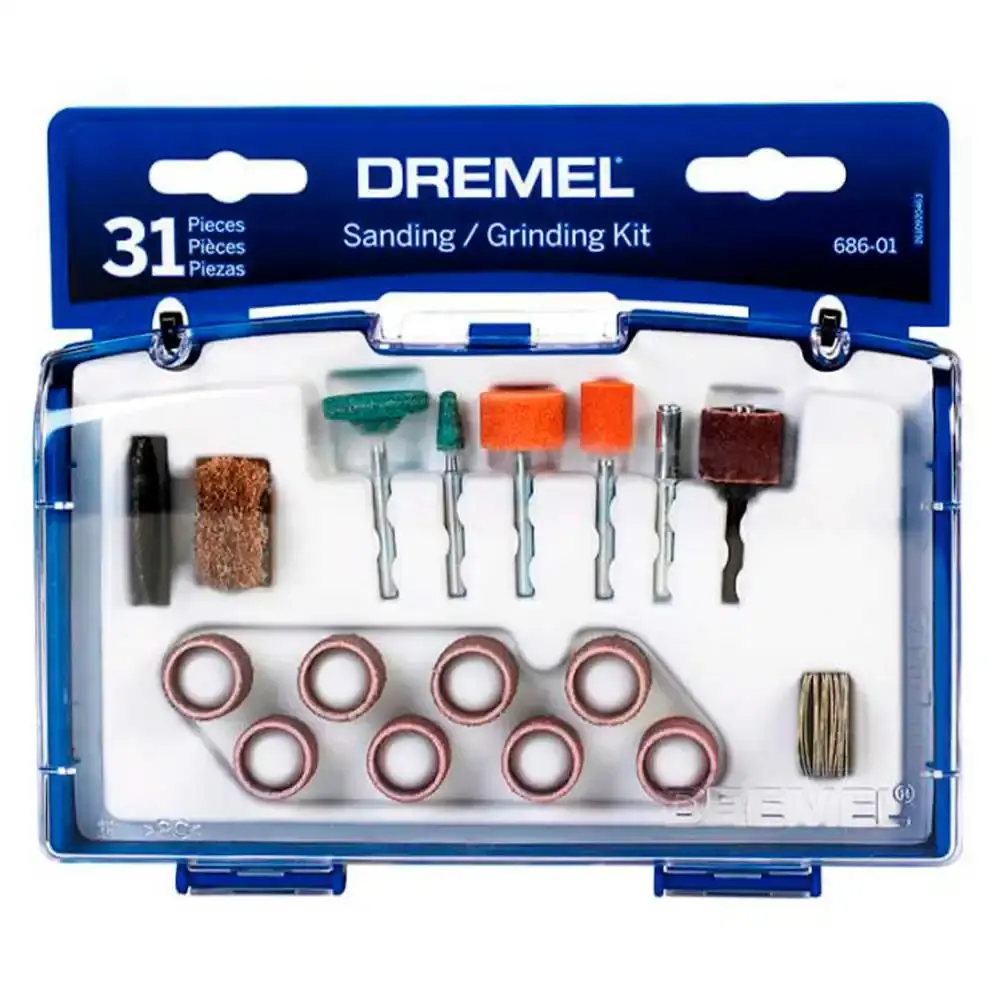 Kit para Mini Retifica 686-01 com 31 Peças p/ Lixar e Gravar DREMEL — fotografia de referência