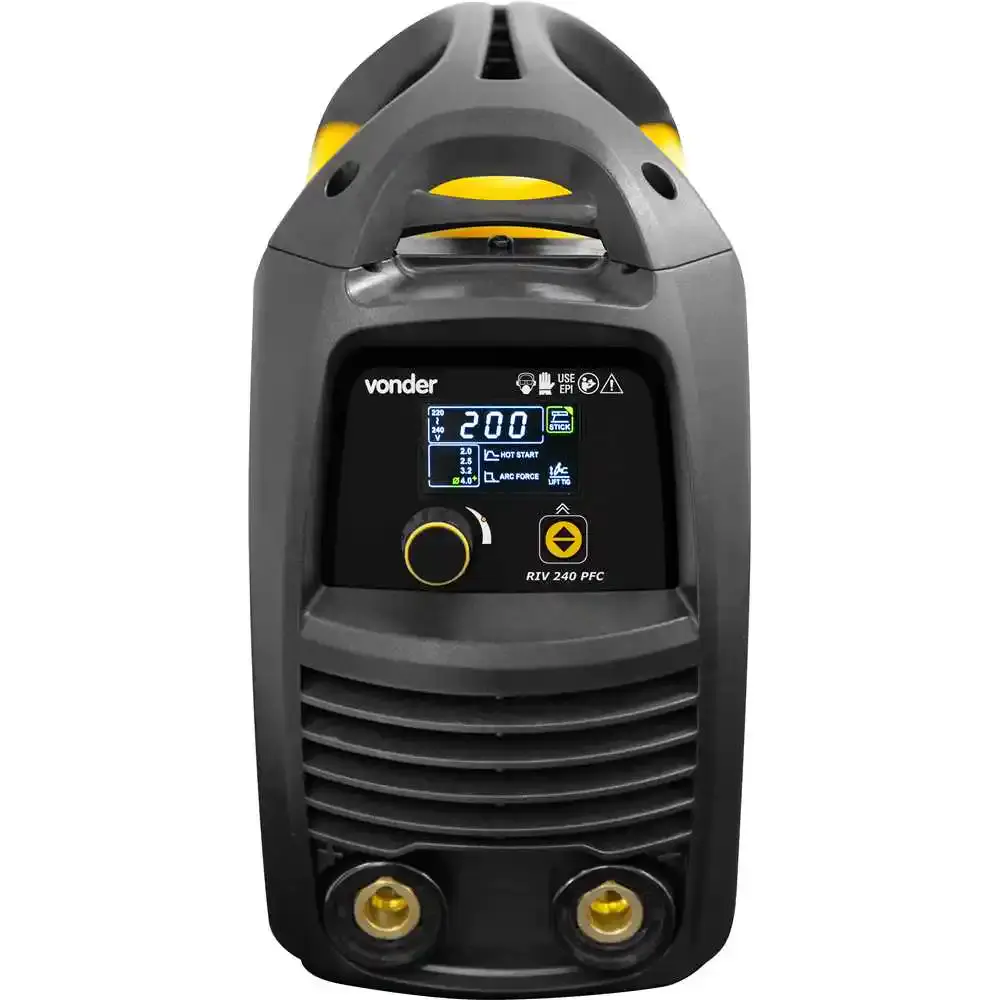 Máquina inversora de solda com eletrodo e TIG 200 a RIV 240 PFC display digital LCD 85 v a 265 v Vonder — fotografia 3