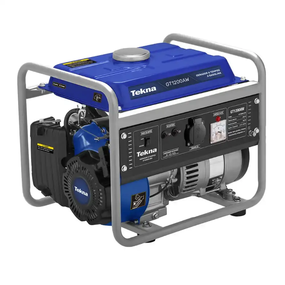 Gerador de Energia á Gasolina 1,2 KVA 4 Tempos GT1200 Monofásico TEKNA 110 V — fotografia 6