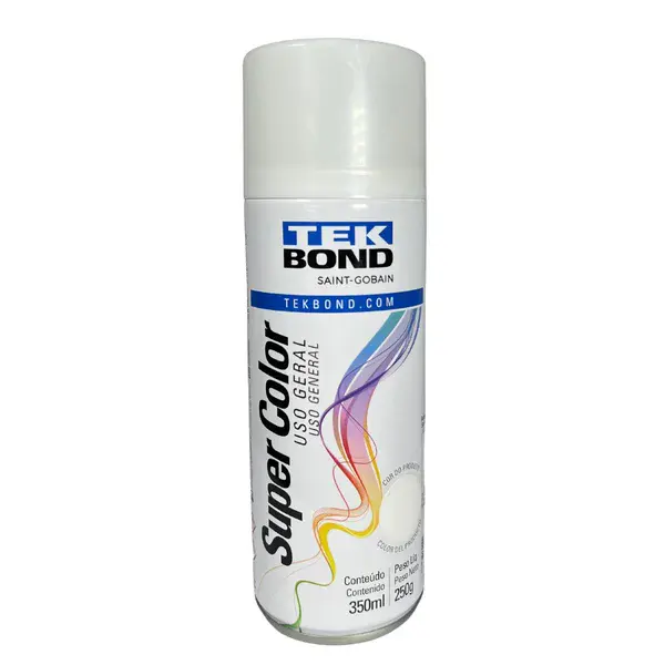 Tinta spray uso geral branco fosco 350ML Tekbond — fotografia 11