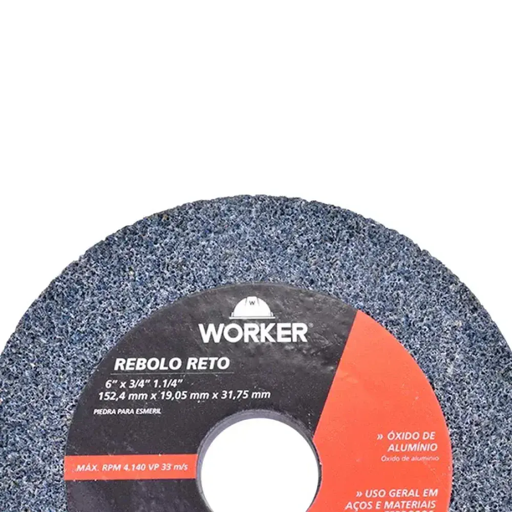 Rebolo reto uso geral 6” x ¾” Worker — fotografia 10
