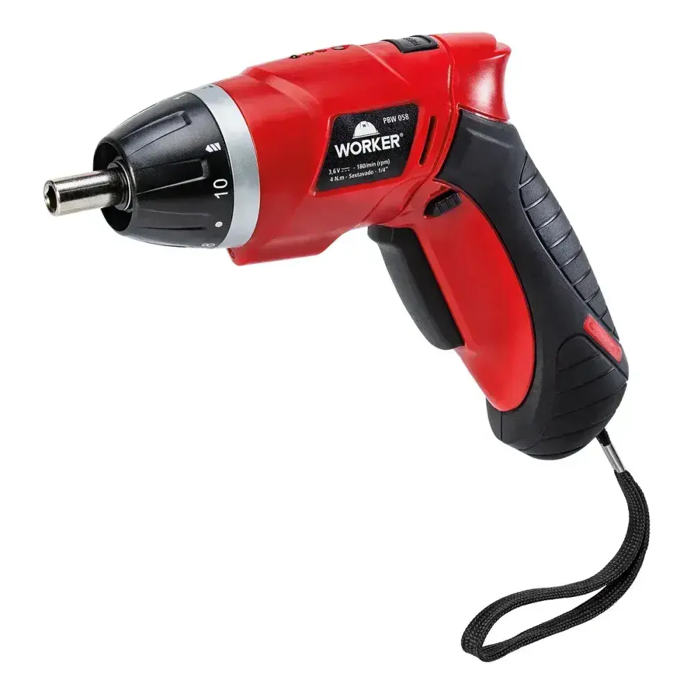 Parafusadeira furadeira a bateria 3,6V com 58 peç da Worker — fotografia 9